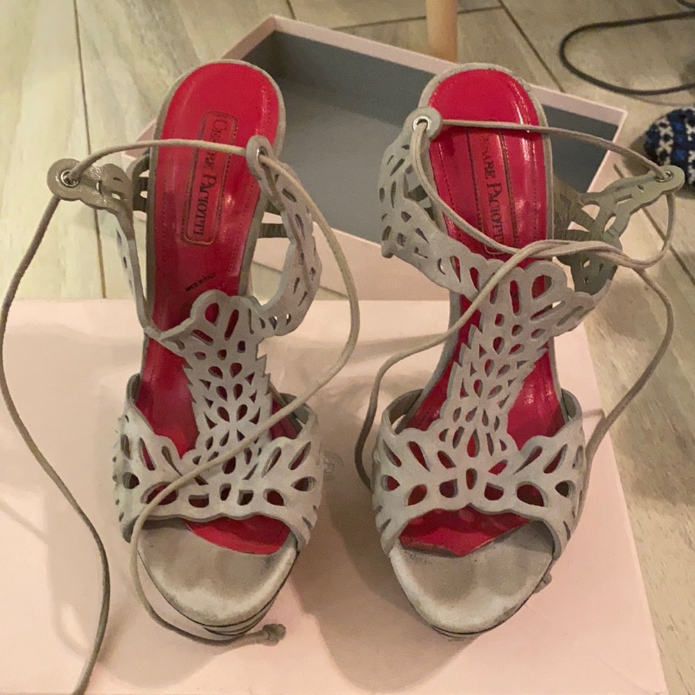 Cesare Paciotti Suede platform heels